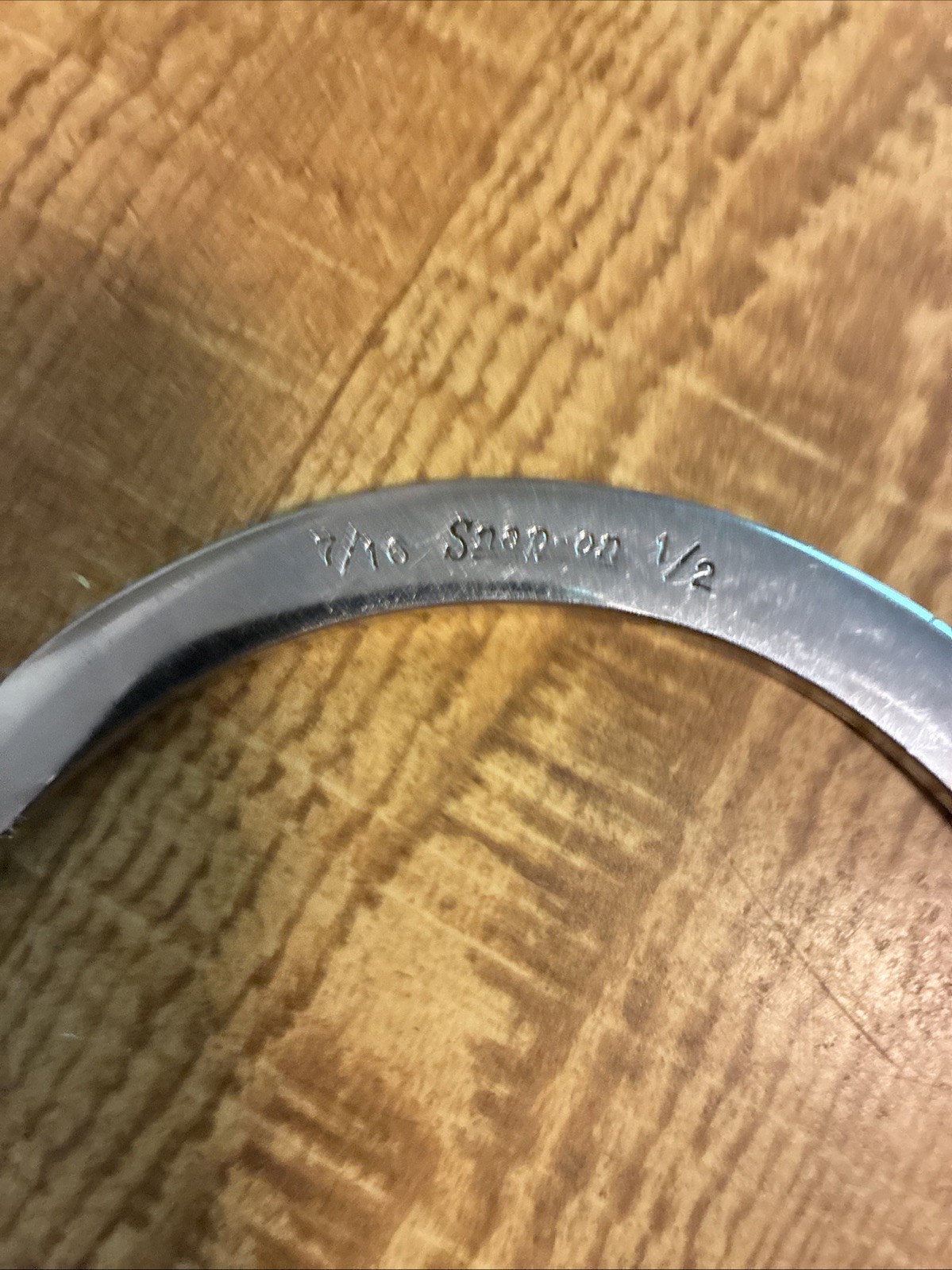Snap On Tools 7/16″ x 1/2″ Halfmoon Obstruction Box End Wrench 12 Point CX1416