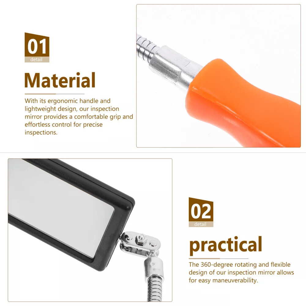 Flexible LED Inspection Mirror for Under Vehicle Repair, Telescopic & Rotating