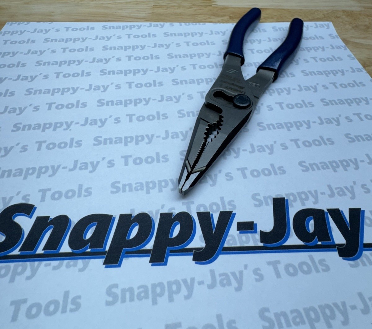 Snap-on Tools NEW POWER BLUE 7″ Talon Grip long nose Slip Joint Pliers -LN46ACF