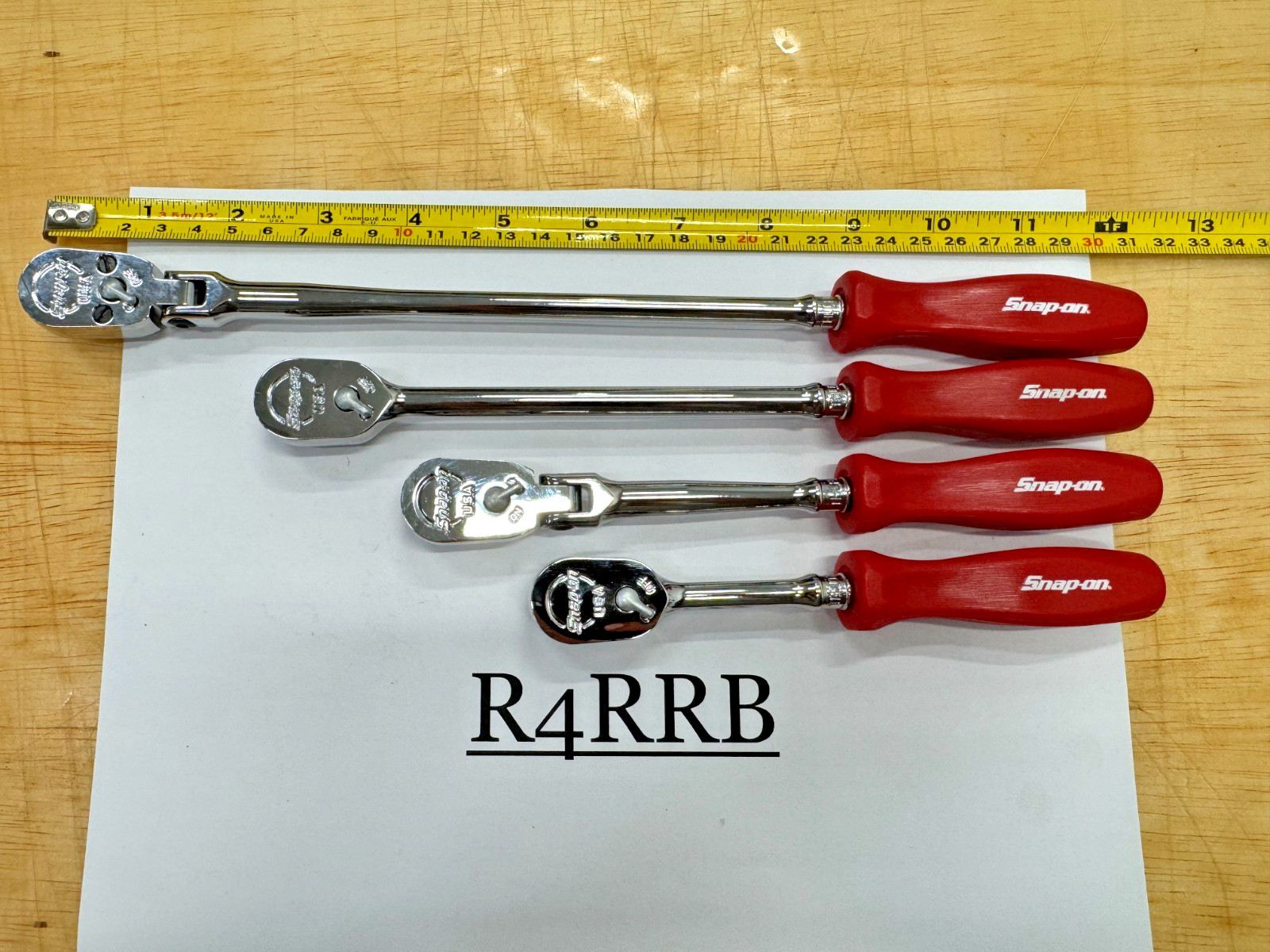 Snap-on Tools USA NEW CLASSIC RED 4pc 1/4 Drive Assorted Ratchet Master Set RARE