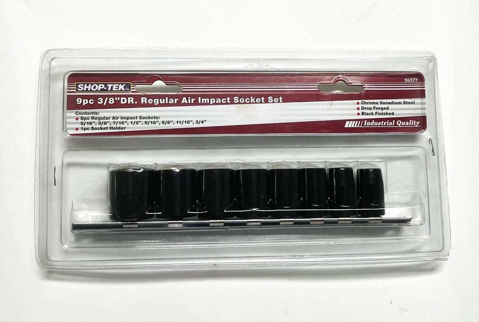 Shop-Tek 3/8″ Dr Shallow Impact Socket Set, Made of CR-V, #36377