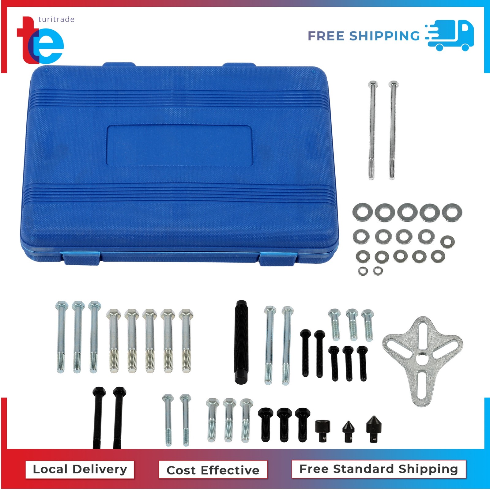Harmonic Balancer Puller Set 46PCS Power Steering Pulley Puller Installer Tool