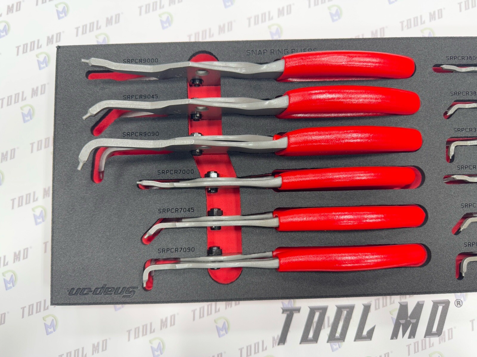 Snap-on Tools USA NEW RED 12-Piece Master Snap Ring Pliers Foam Set SRPCR1200FR
