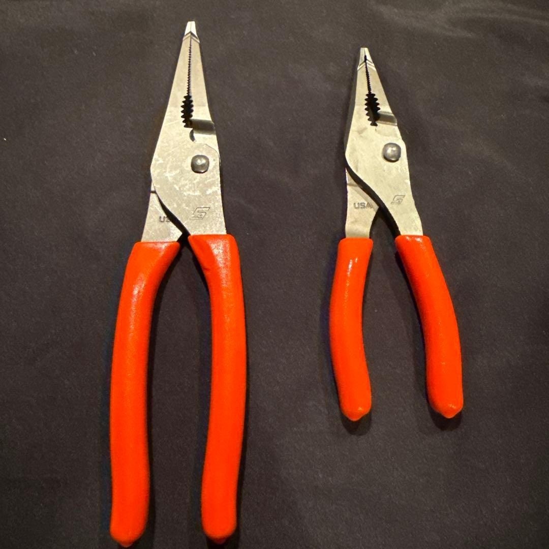 Snap-on LN47ACF & LN46ACF Needle Nose/Slip-Joint Combo ORANGE Plier Set [Unused]