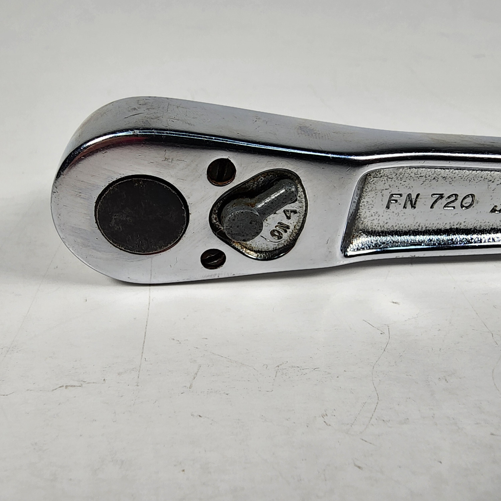 Snap-On Tools USA FN720 Polish Chrome Ratchet 3/8″ Drive – Short Handle 6″ Long