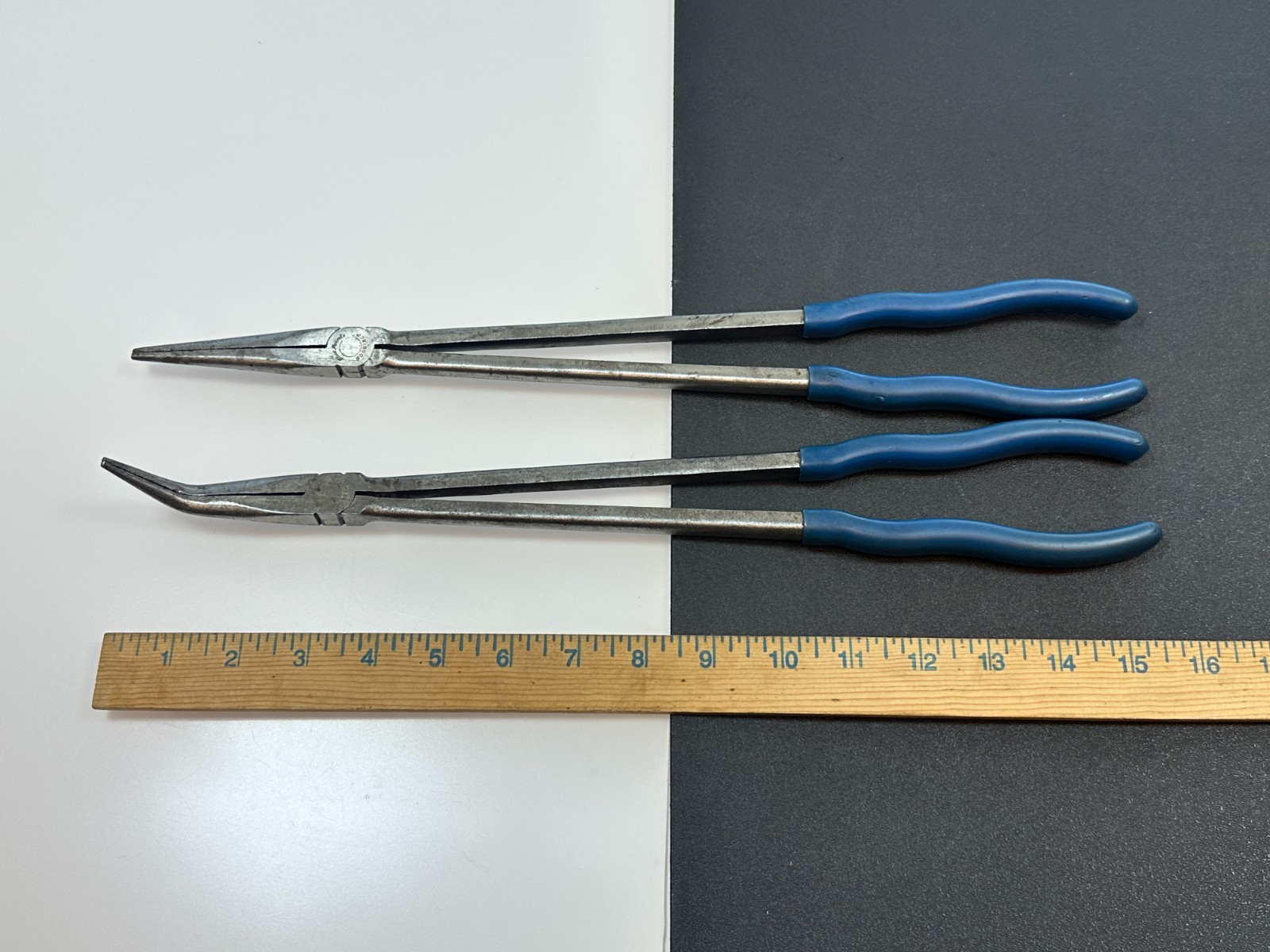 Blue Point Tools 2pc Extra Long 16″ Blue Grip Needle Long Nose Pliers Set Lot