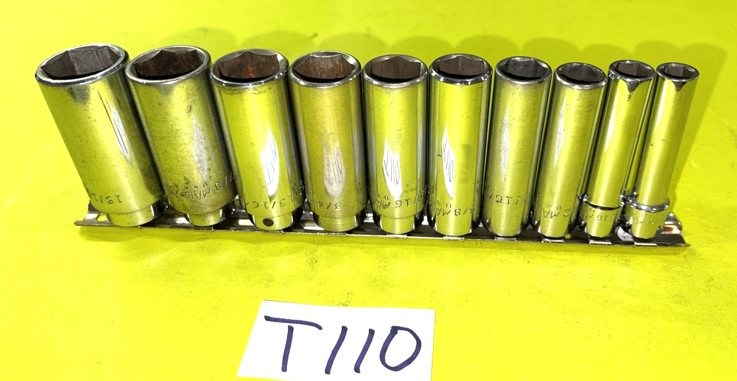 MAC TOOLS 10 PIECE 3/8 DRIVE DEEP SAE SOCKET SET 3/8 TO 15/16 SHIPPED FREE IN US