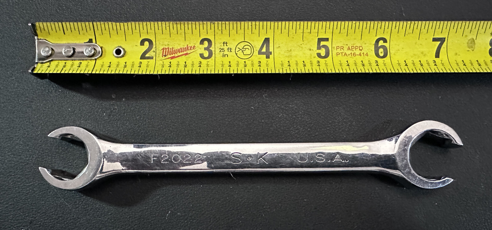 SK Tools F2022 SAE Flare Nut Wrench 5/8 x 11/16-Inch Textured Chrome USA