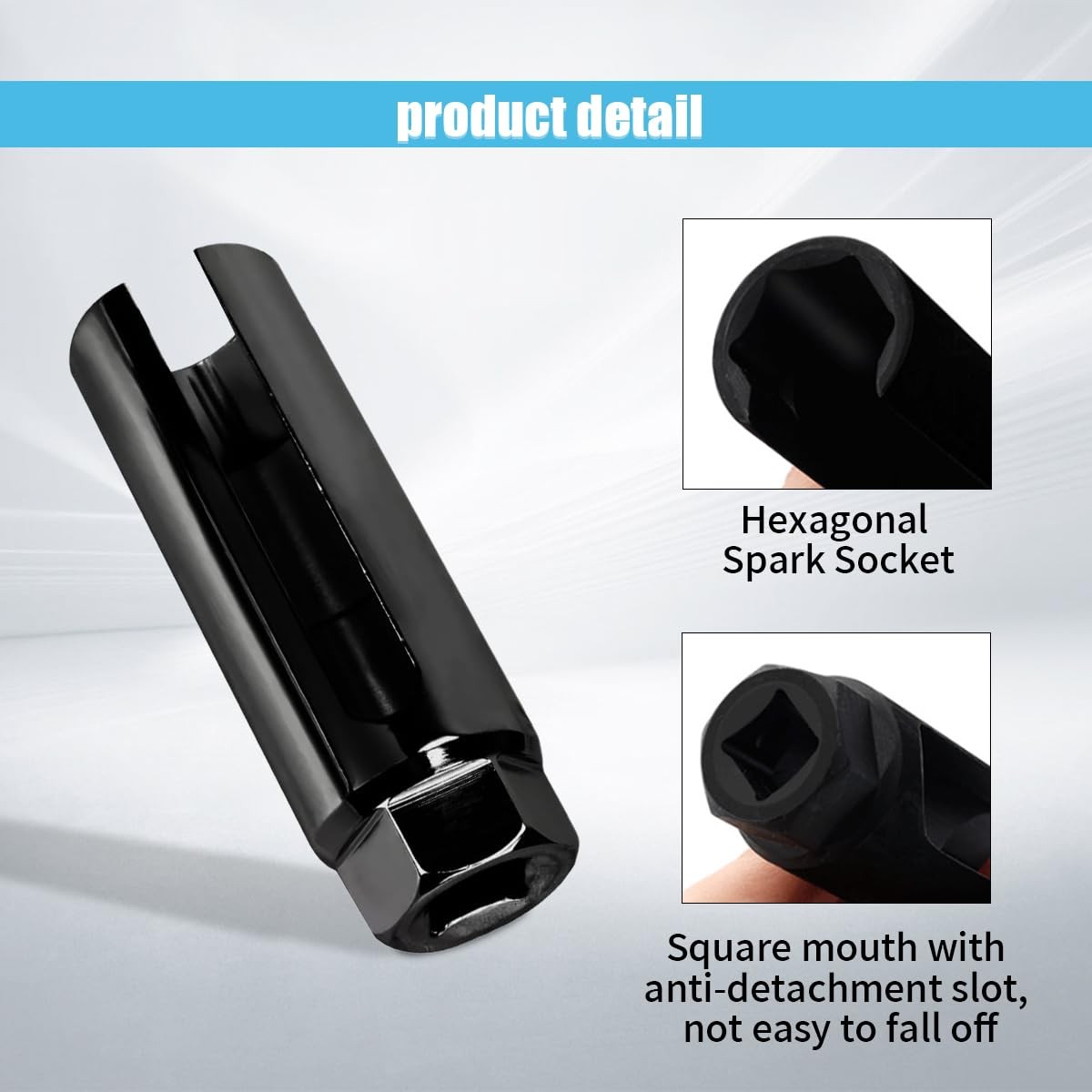 Car Oxygen Sensor Socket with Side Wire Cutout, 3/8 Inch Drive ×7/8 Inch 22mm…