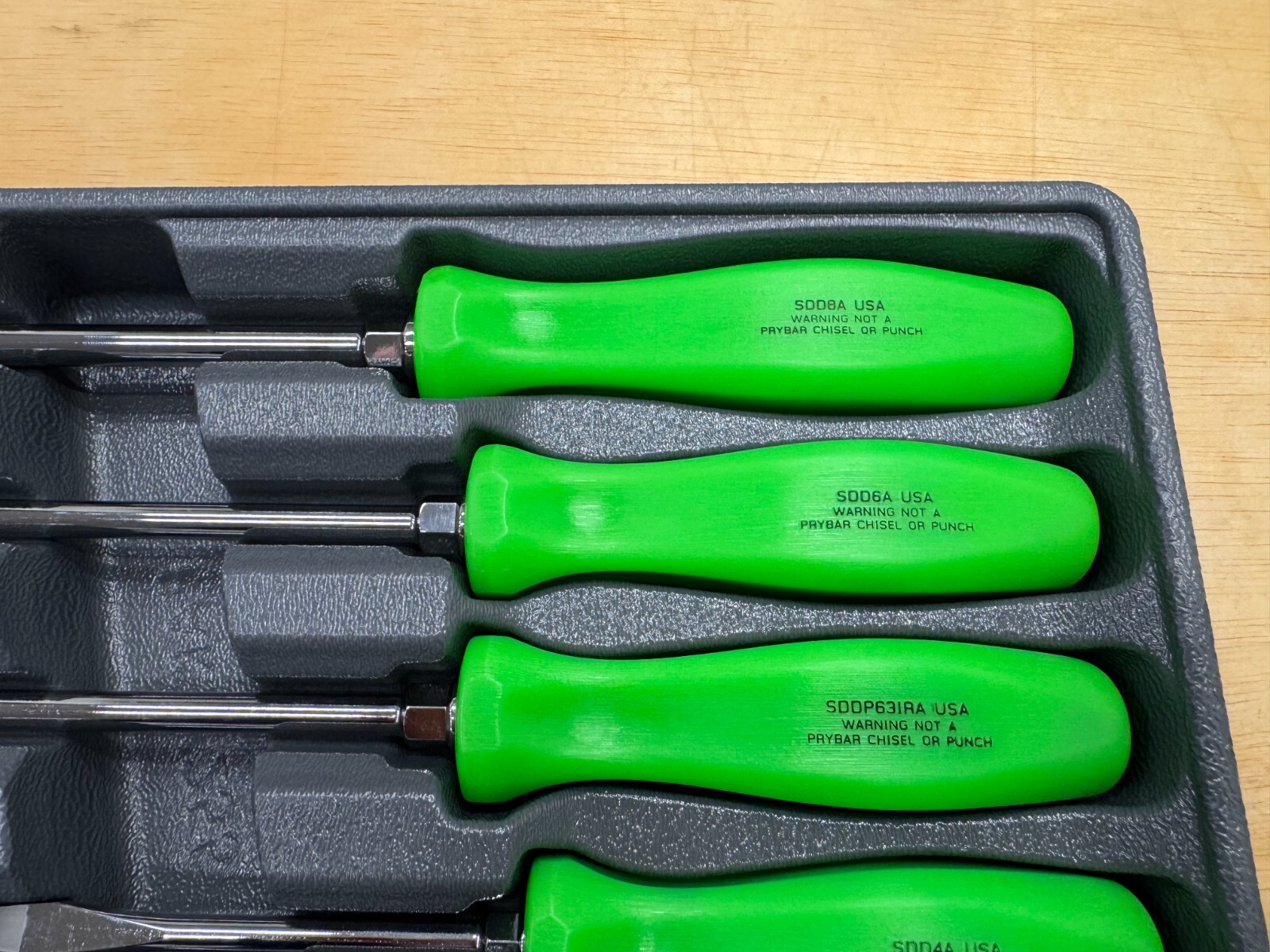 Snap-on Tools RARE RACING GREEN 7pc Hard Grip Combo Screwdriver Set SDDX70ARG