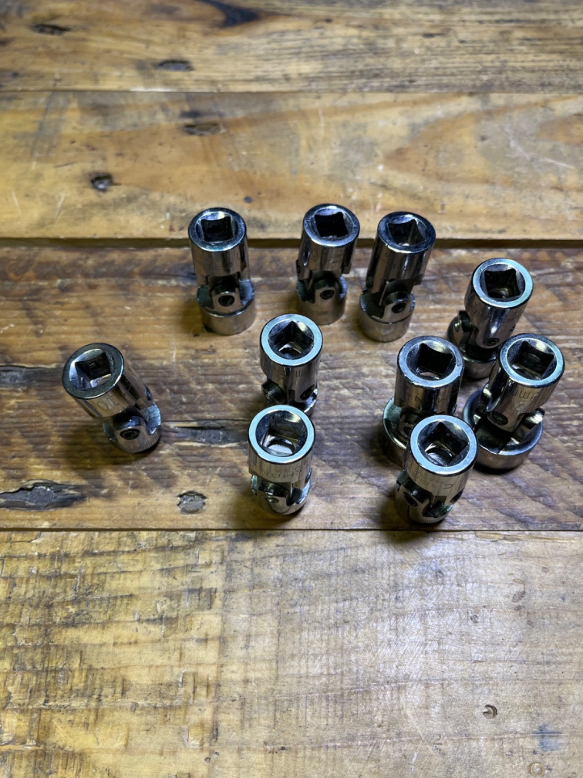 Lot of 10 Craftsman Flex Sockets 3/8 Drive G Series USA (9) metric (1) SAE
