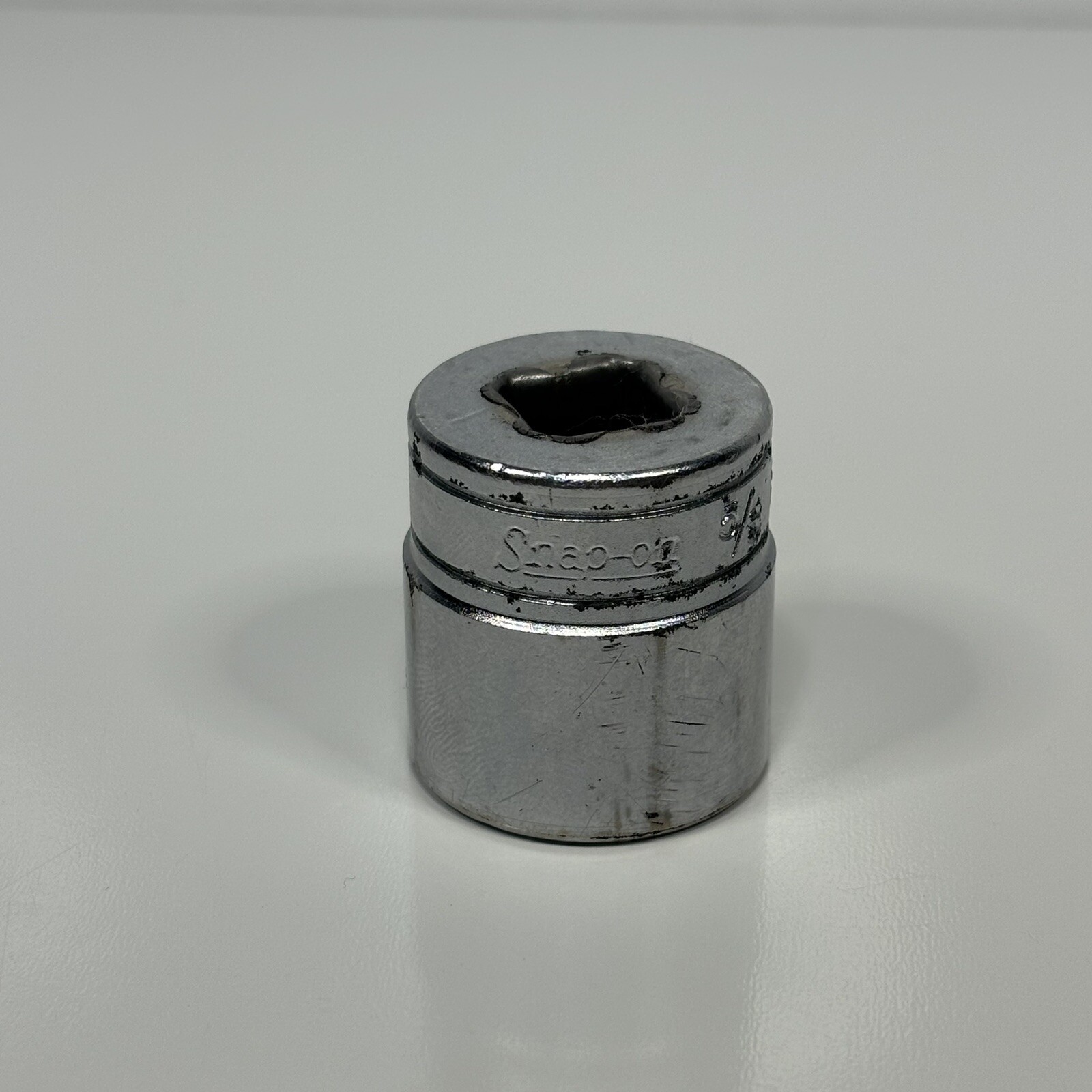 Snap On Tools F320 3/8” Dr 8 Pt SAE 5/8” Double Square Socket Chrome USA VTG