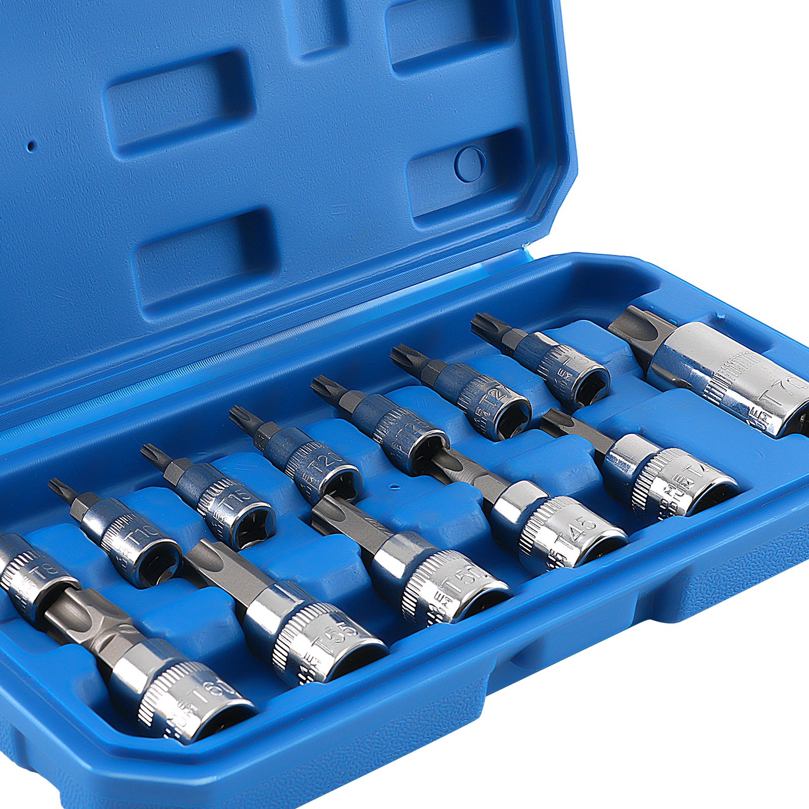 13pcs Socket Tool Set Chrome 1/4 3/8 1/2 Drive T8-T70 Star CRV 6Point