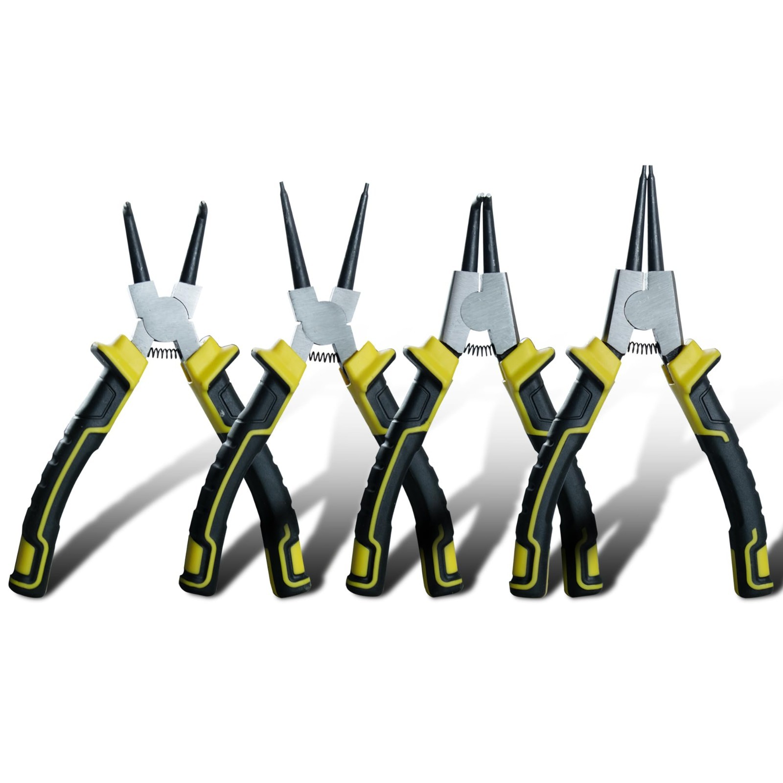 4 Pcs 7-Inch Snap Ring Pliers Set – Heavy Duty Circlip Tool Kit for Internal/Ext
