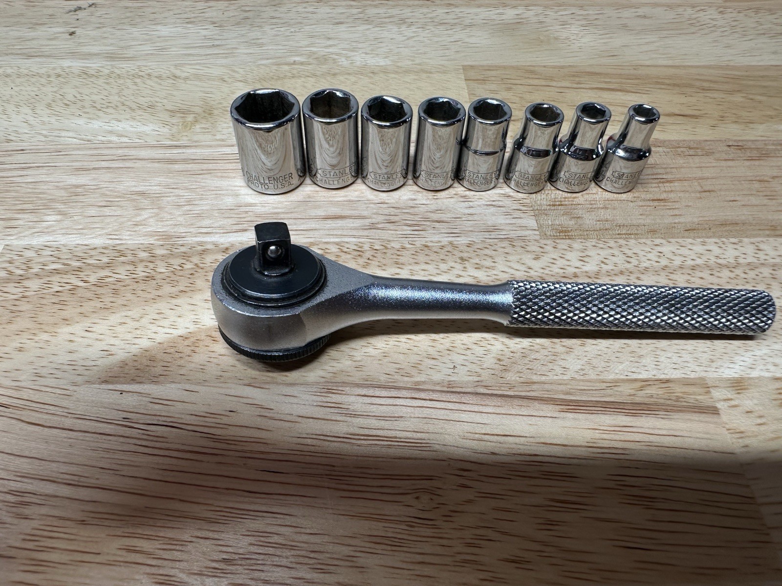 USA Stanley Challenger By Proto 1/4 Drive Ratchet With Sockets 1060 A