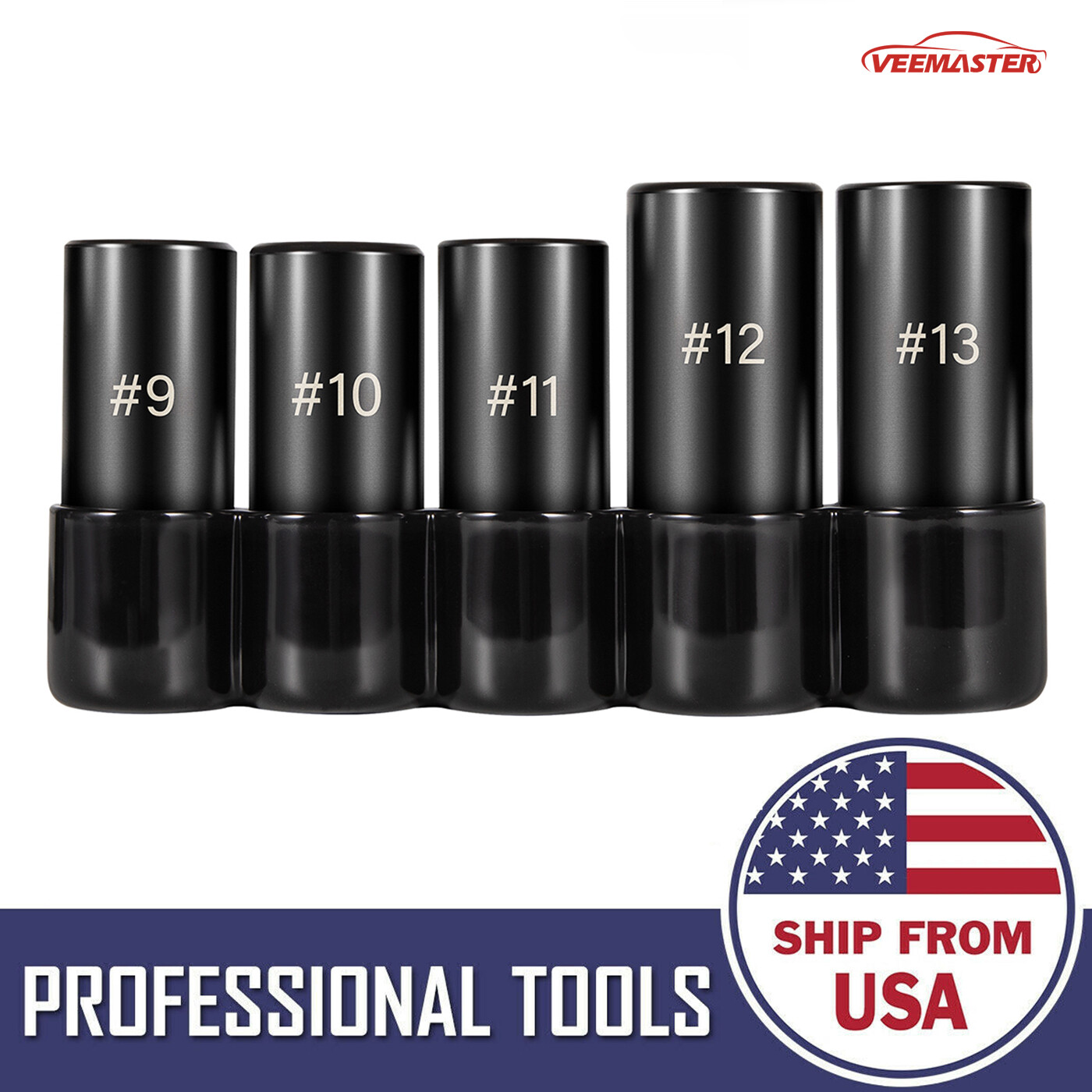 5pc 71670 Extra Large Tap Holding Socket Set with holder 5/8″11/16″,3/4″,7/8″,1″