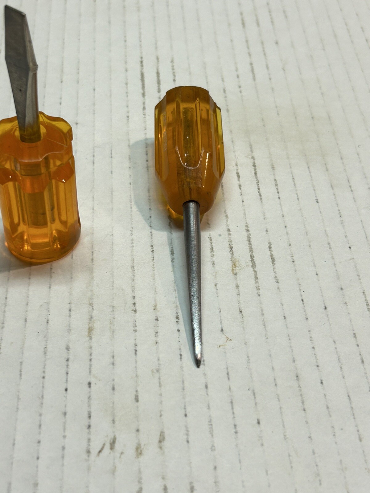 Vintage Fuller Orange Stubby Screwdriver Lot Scratch Awl USA
