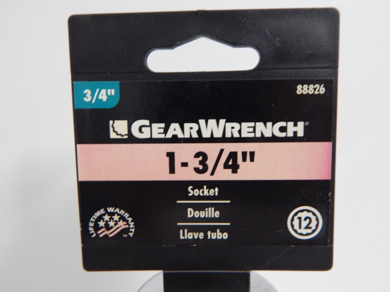 GearWrench 3/4″ Drive 1-3/4″ Socket 12 Point 88826 New On Hanging Card
