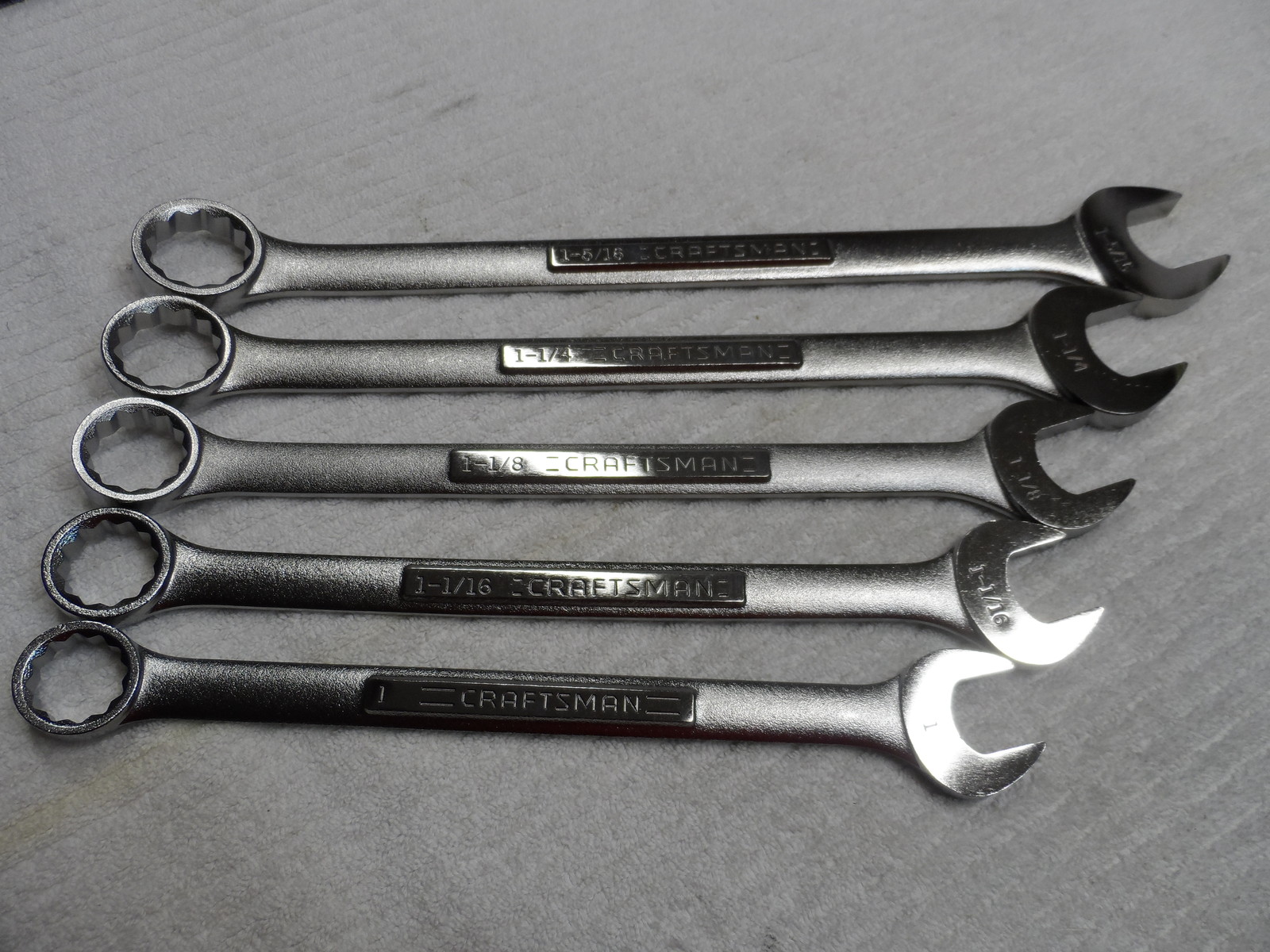 Craftsman SAE Combination Wrench Set, USA NOS, 12 pt, 1″ to 1-5/16″ – 5 pcs
