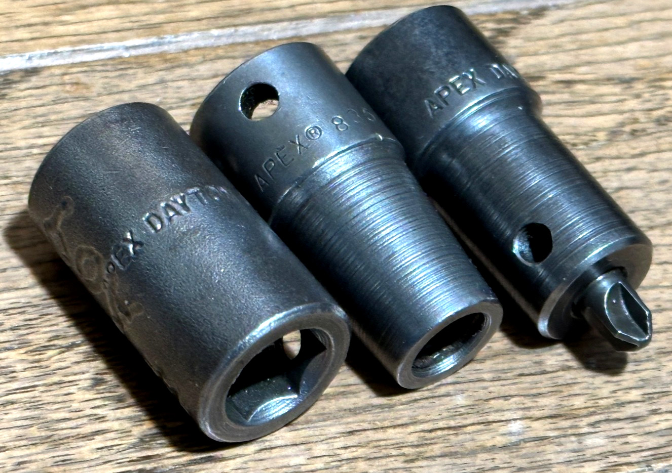 🇺🇸 APEX Tool 1/4 5/16 7/16 Hex Bit Holder Hand Impact Power 3/8 Socket Set Lot