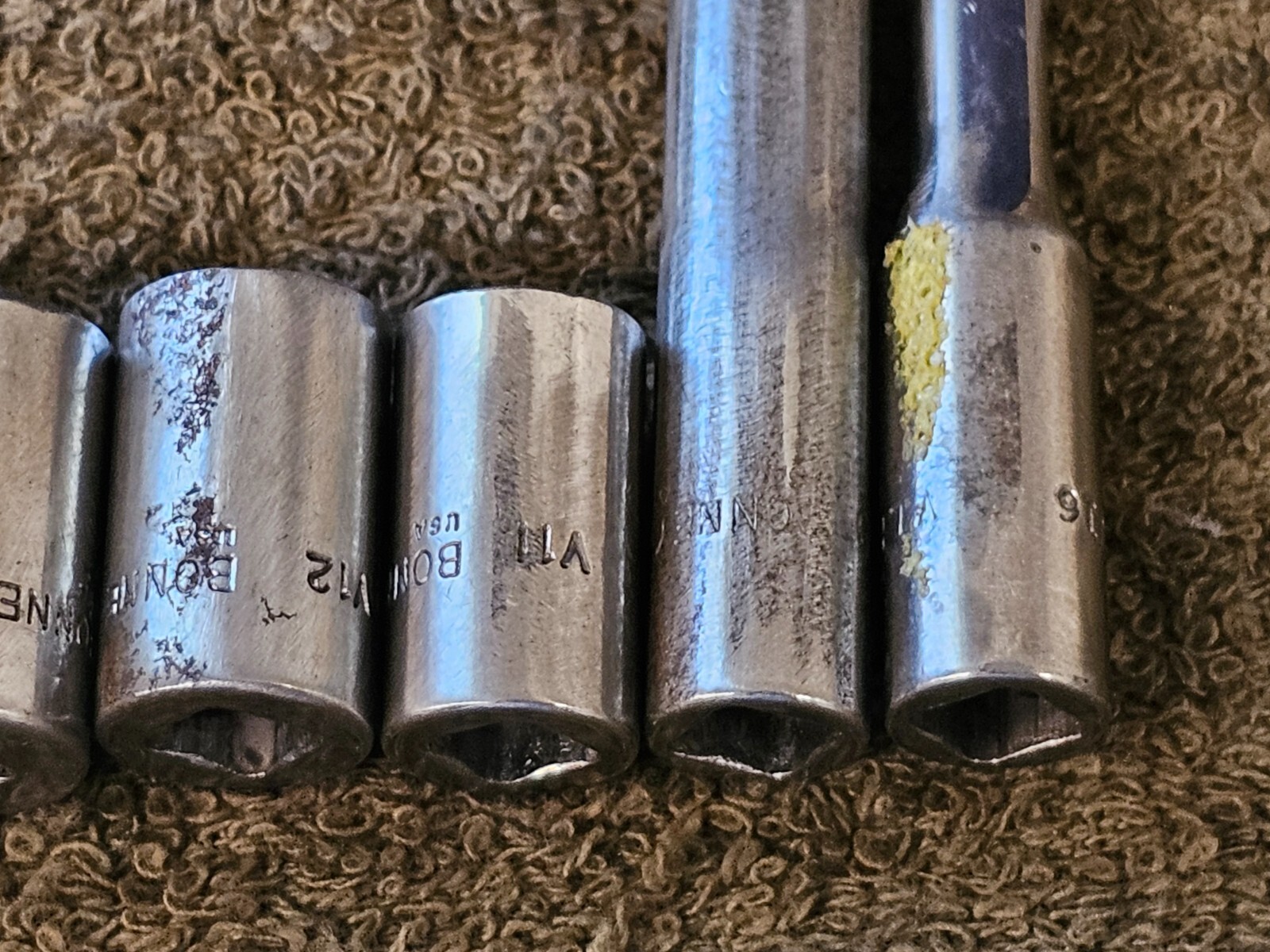 6 Bonney VL V Socket 1/4″ Drive 1/2 7/16 3/8 11/32 9/32 3/16″ Sae Set