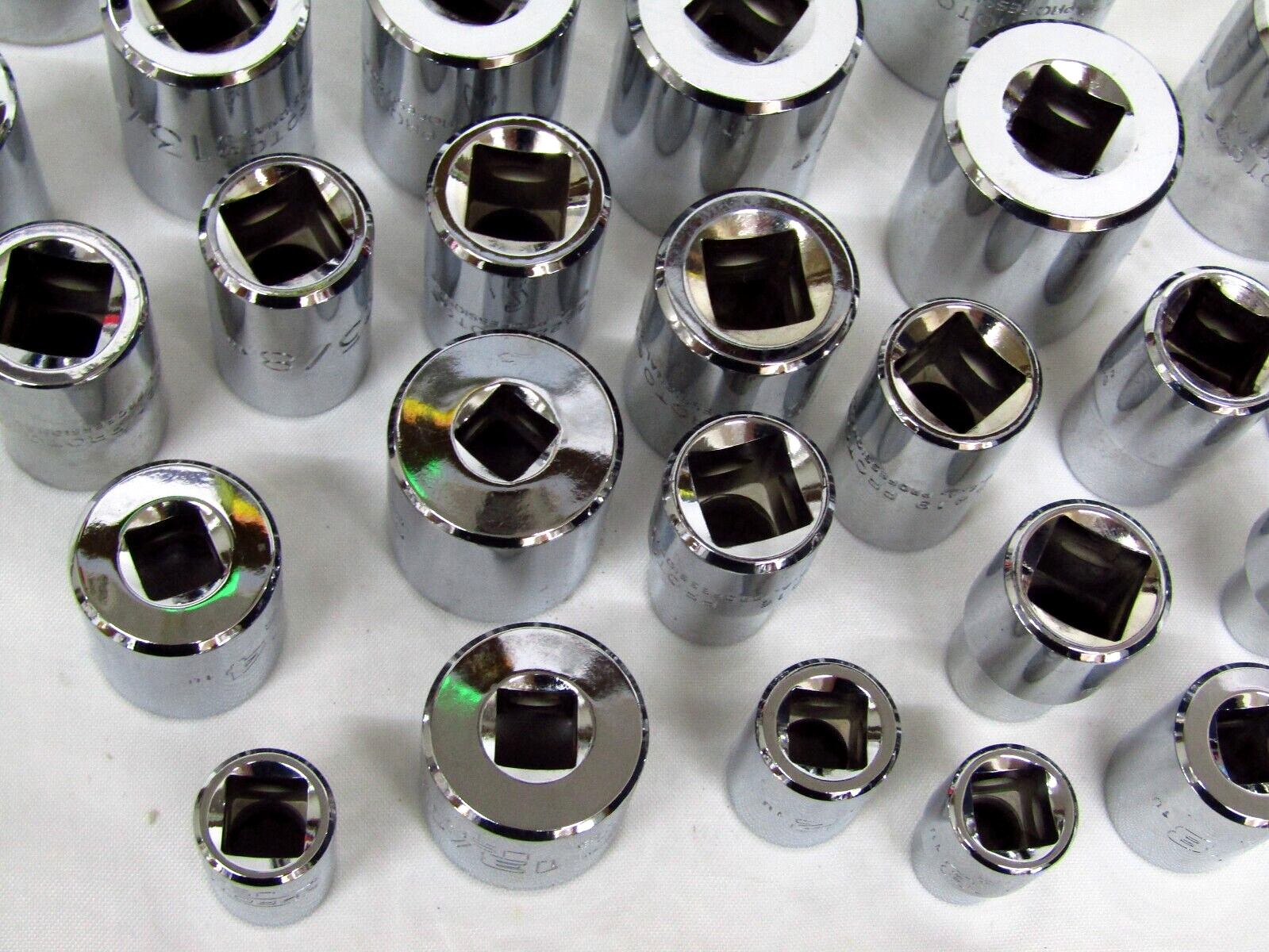 Mixed Lot of 27 PROTO Sockets SAE, 12pt, 1/2″ and 3/8″ Drives