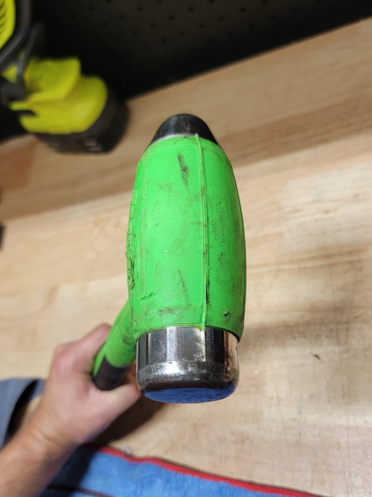 SNAP-ON HBBD32, 32oz Ball Peen Soft Grip Dead Blow Hammer Green USA MADE SNAPON