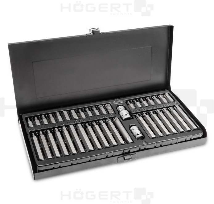 3/8” and 1/2” Hex Torx Spline Bit Set of 40 pcs High Quality – HT1S404 of Hogert
