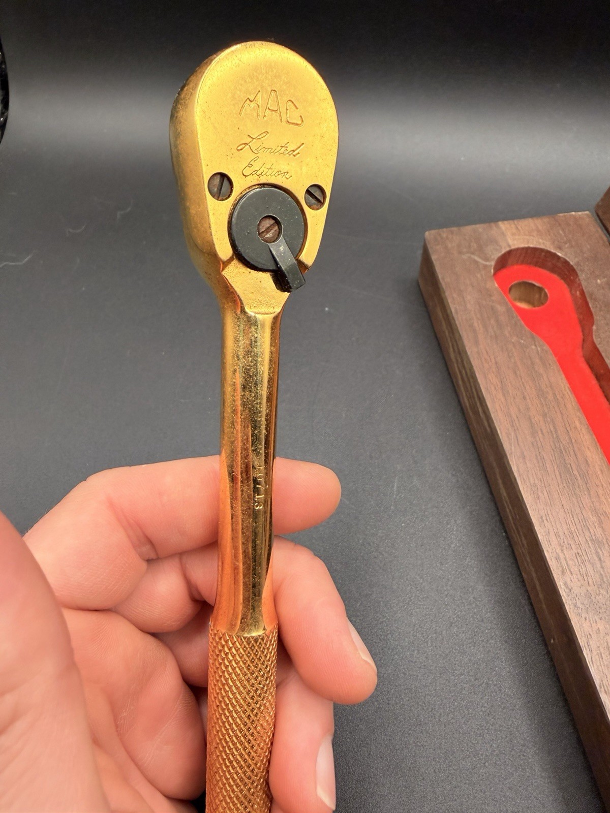 Mac Tools Vintage 1985 Limited Edition Ratchet 24K GOLD PLATED WITH BOX UNUSED