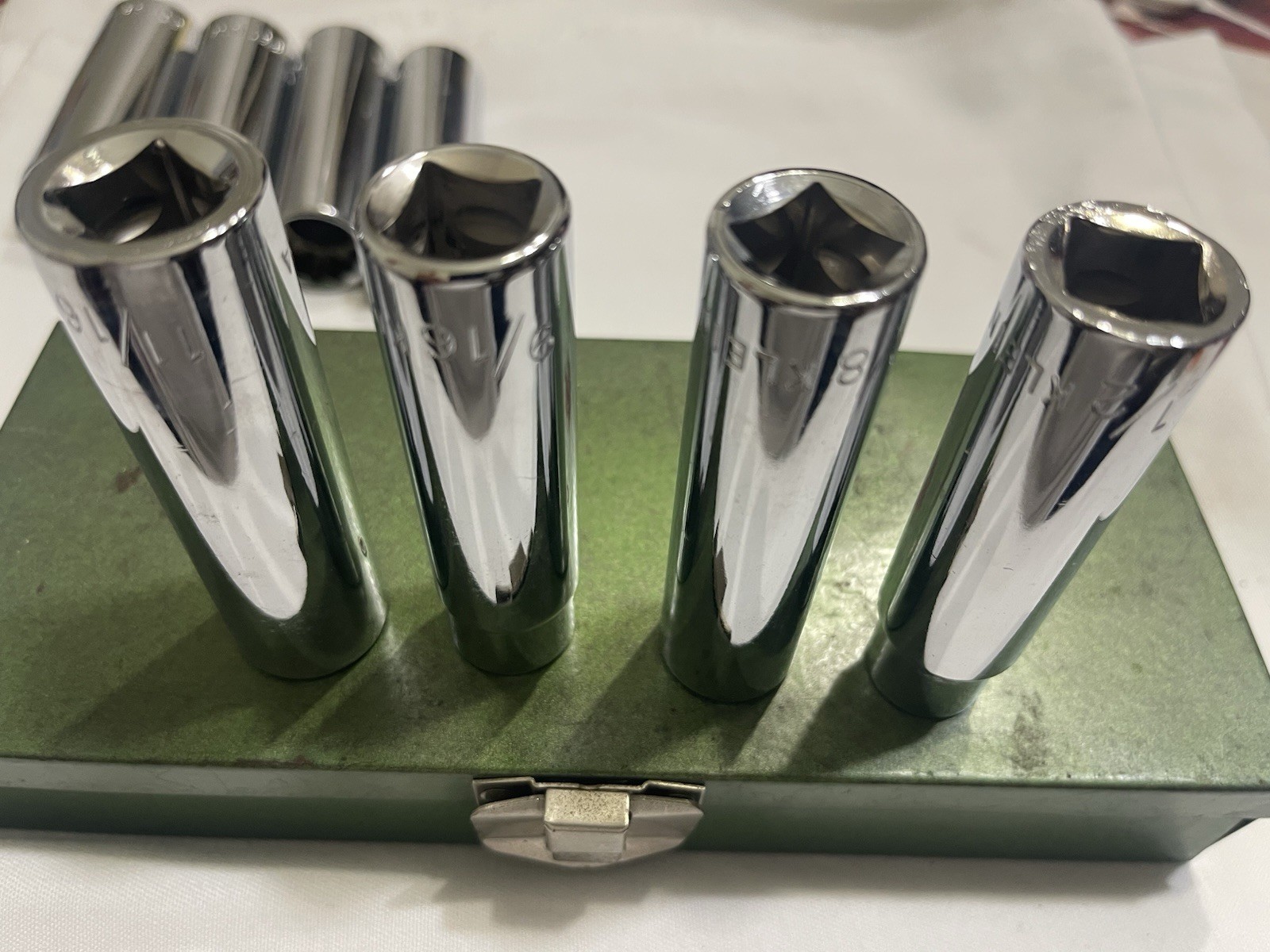 Vintage Klein Tools 8 Pieces Deep Socket Set . # 65825 To 65832