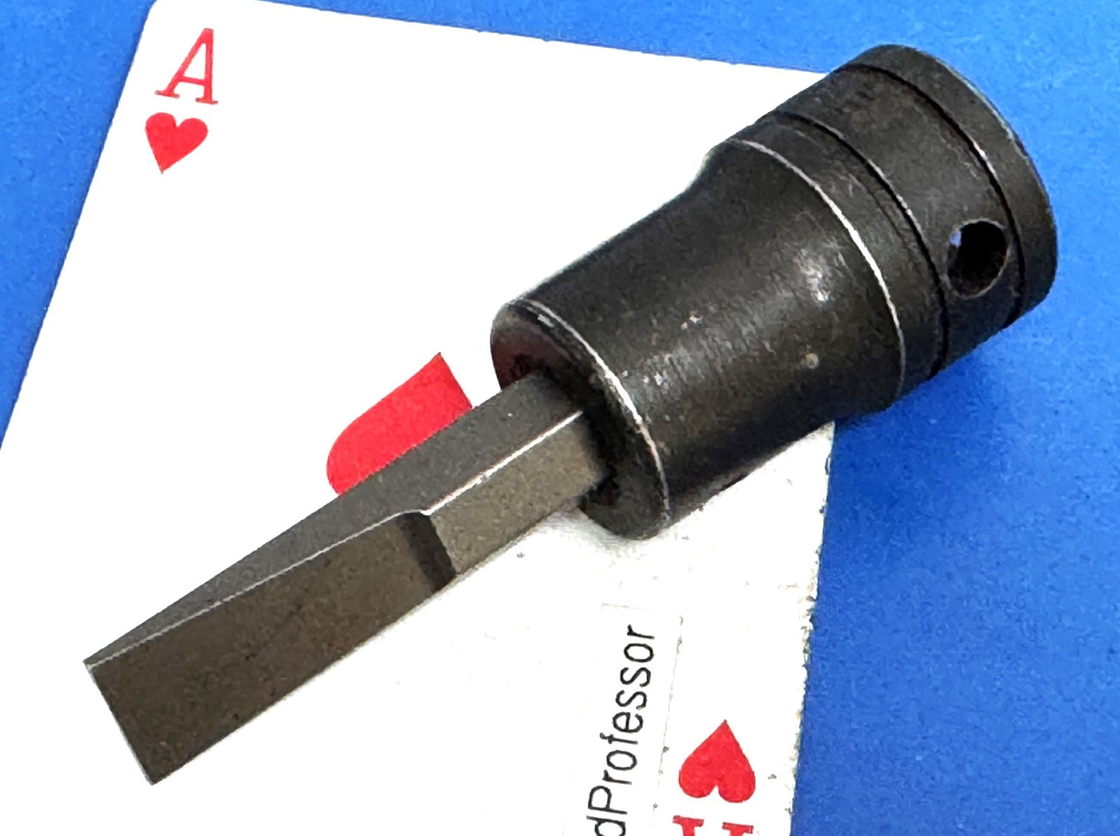 Snap-on 1/2″ drive Black 7/16″ Flat tip screwdriver bit Socket PSW284A New Blade