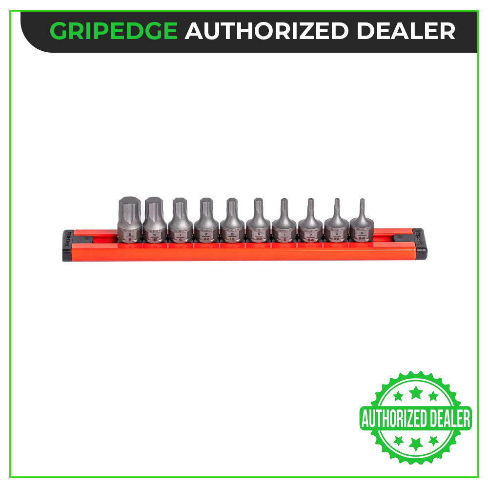 GripEdge Tools DDHAS10S 10 Piece 1/4″ Dr Dual Drive SAE RPT Hex Driver Set