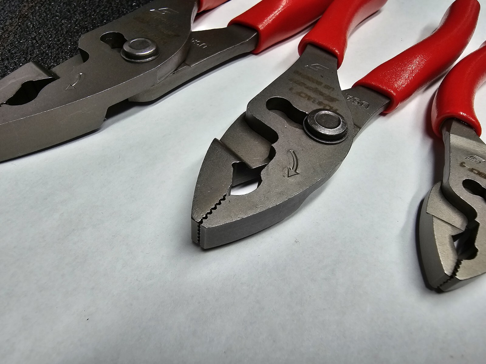 Snap-on Tools USA RED 3pc Talon Soft Grip FlankJaw Slip-Joint Plier Set HJ44BCF