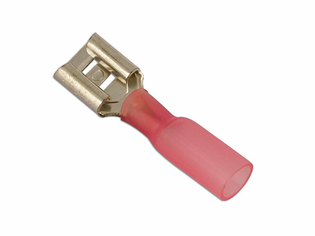 Connect 30165 Heatshrink Female Push-on Terminal 6.3mm Red Pk 25