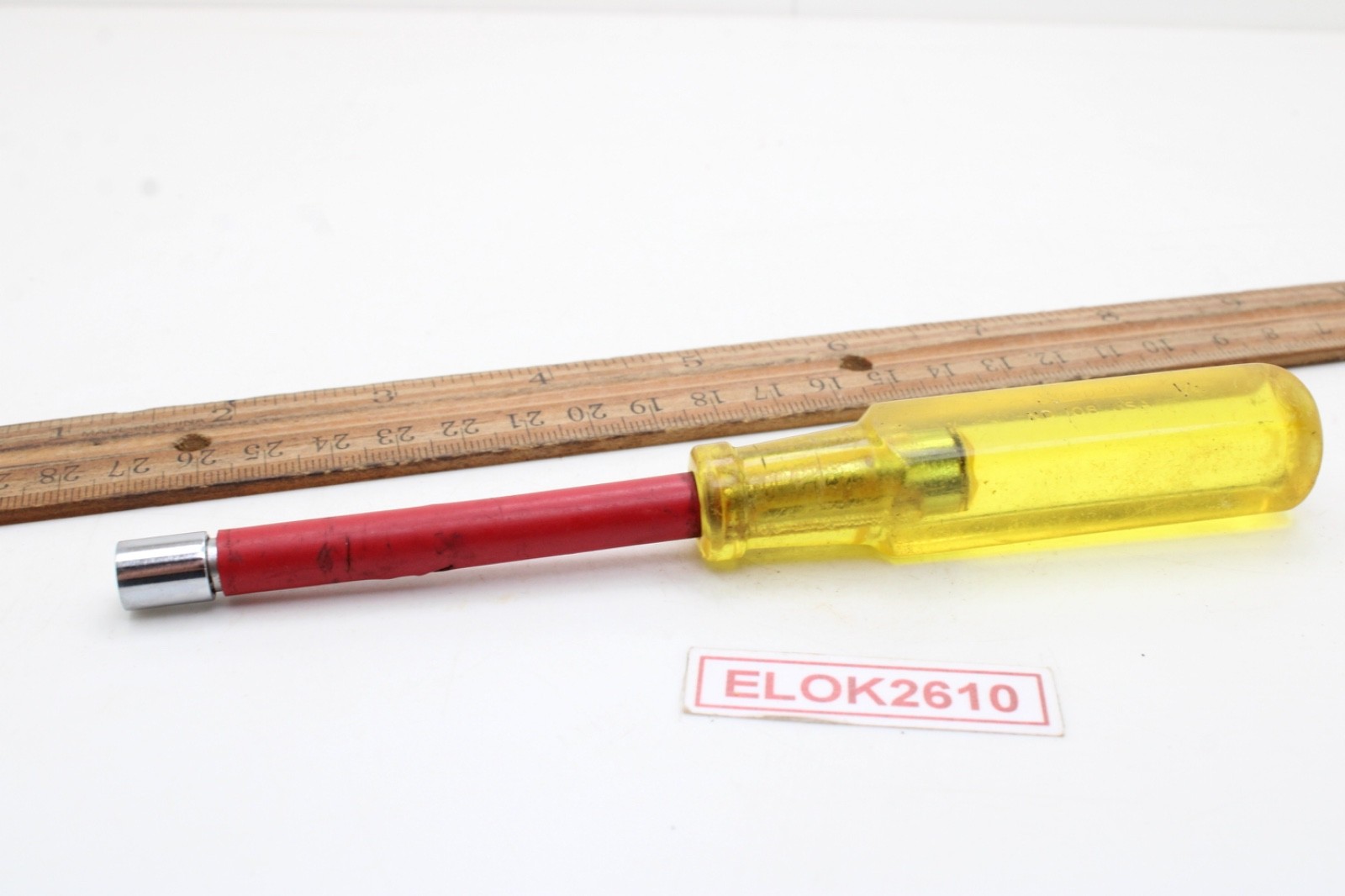 Snap-on ND 108 1/4″ 3″ Shank Red Insulated Amber Handle Nut Driver USA