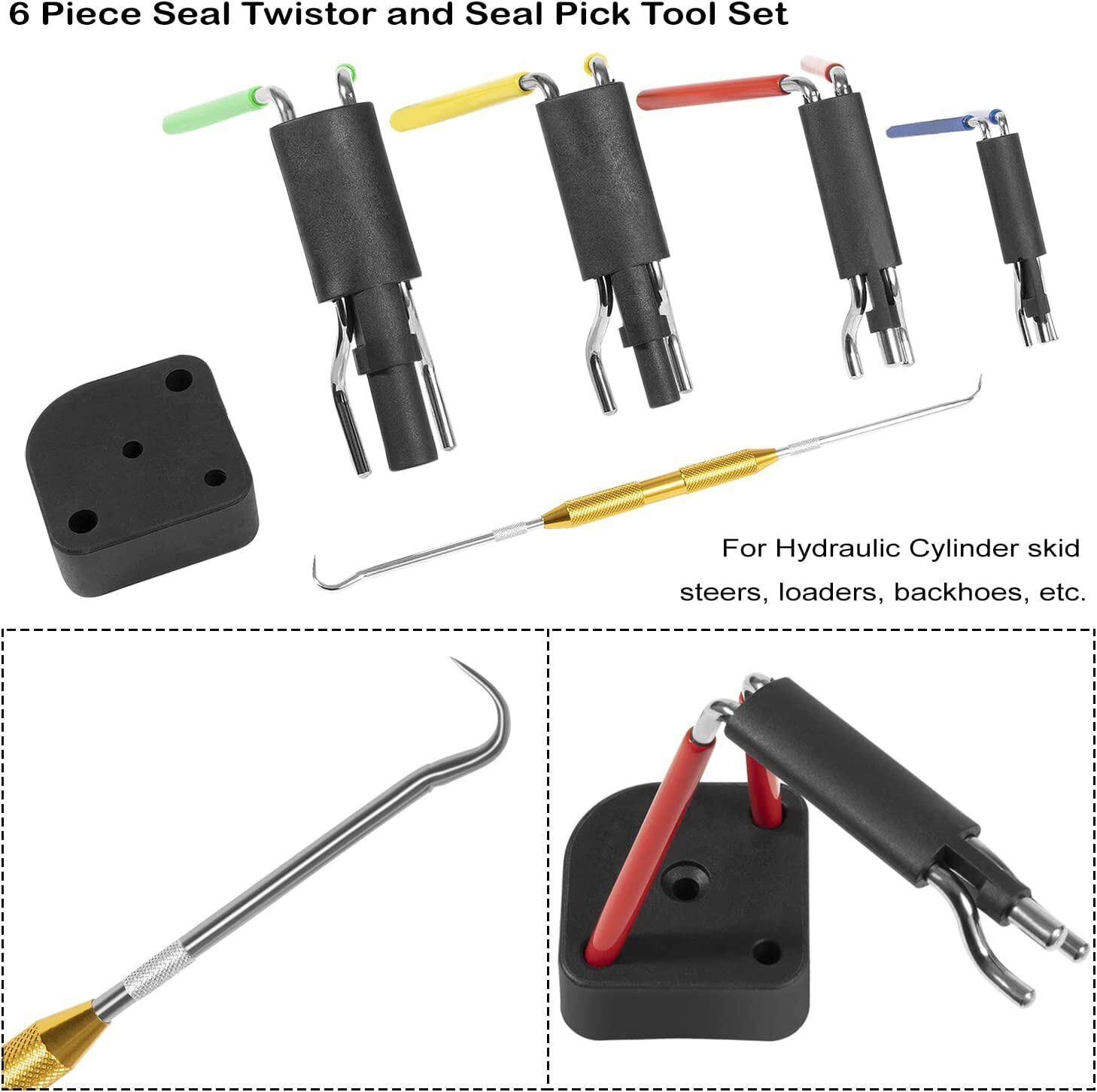 Rod Seal Install Tool Set Hydraulic U-Cup Twistor Installation With a Seal Pick