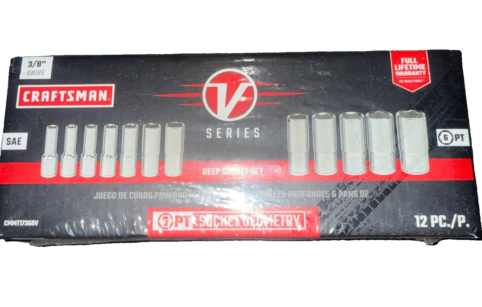 12 Pieces CRAFTSMAN V-Series METRIC MM Deep Socket 3/8″ Drive 6 Point CMMT17560V