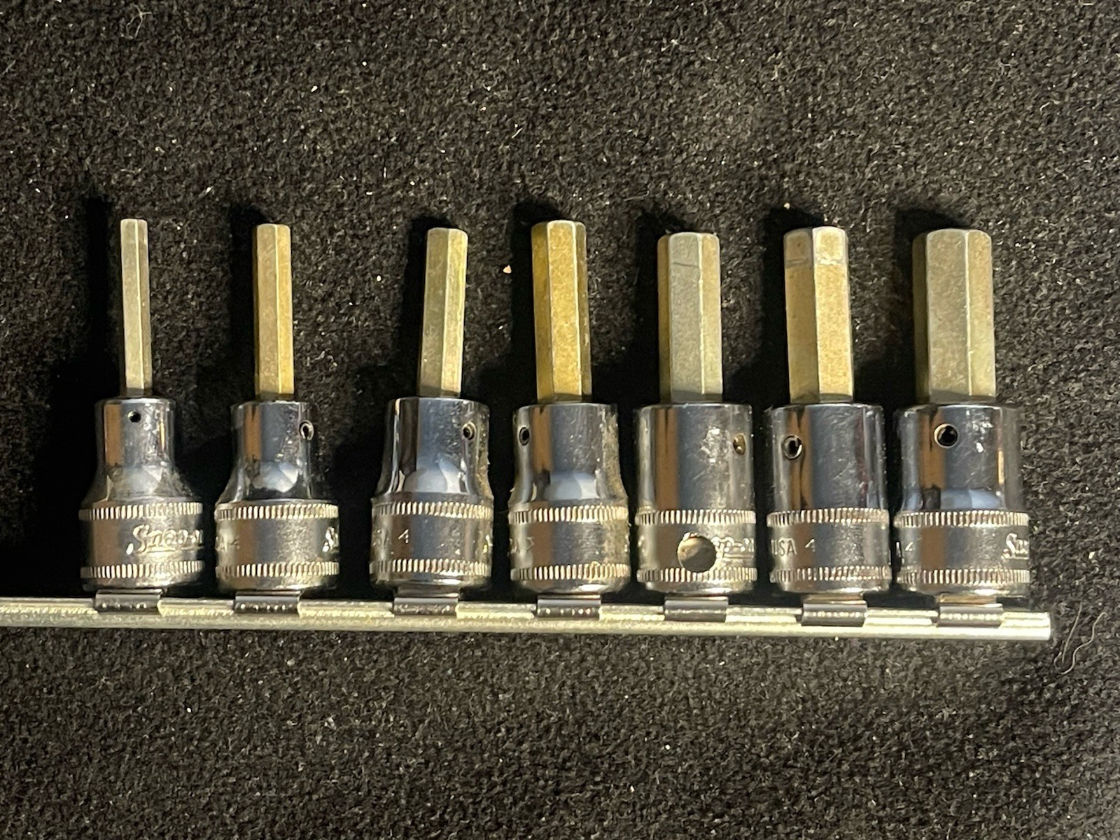 Snap On NEW 7 Piece 3/8″ Drive Metric Hex Bit Socket Set 4MM To 10MM FAM Series