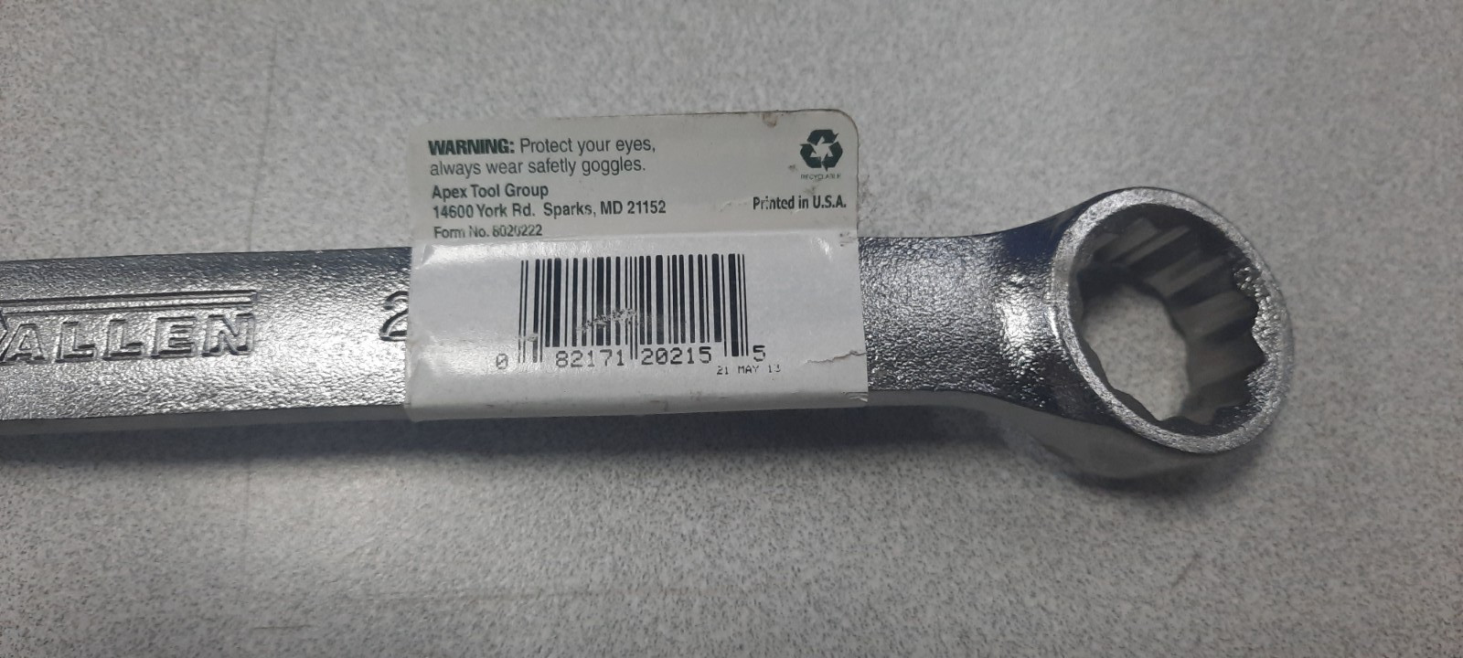 Allen 13/16 in Combination Wrench 12-Point 20215 MADE in USA NEW/OLD STOCK