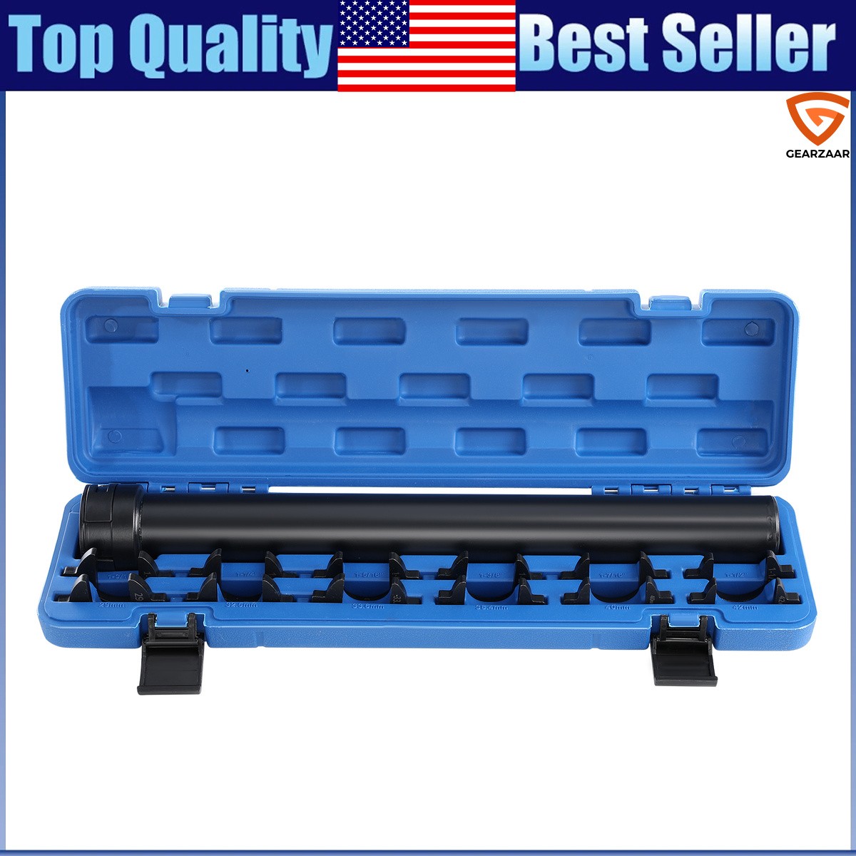 Heavy Duty Inner Tie Rod Wrench Kit 13pc, 12 Adapters SAE Metric, 1/2″ Drive