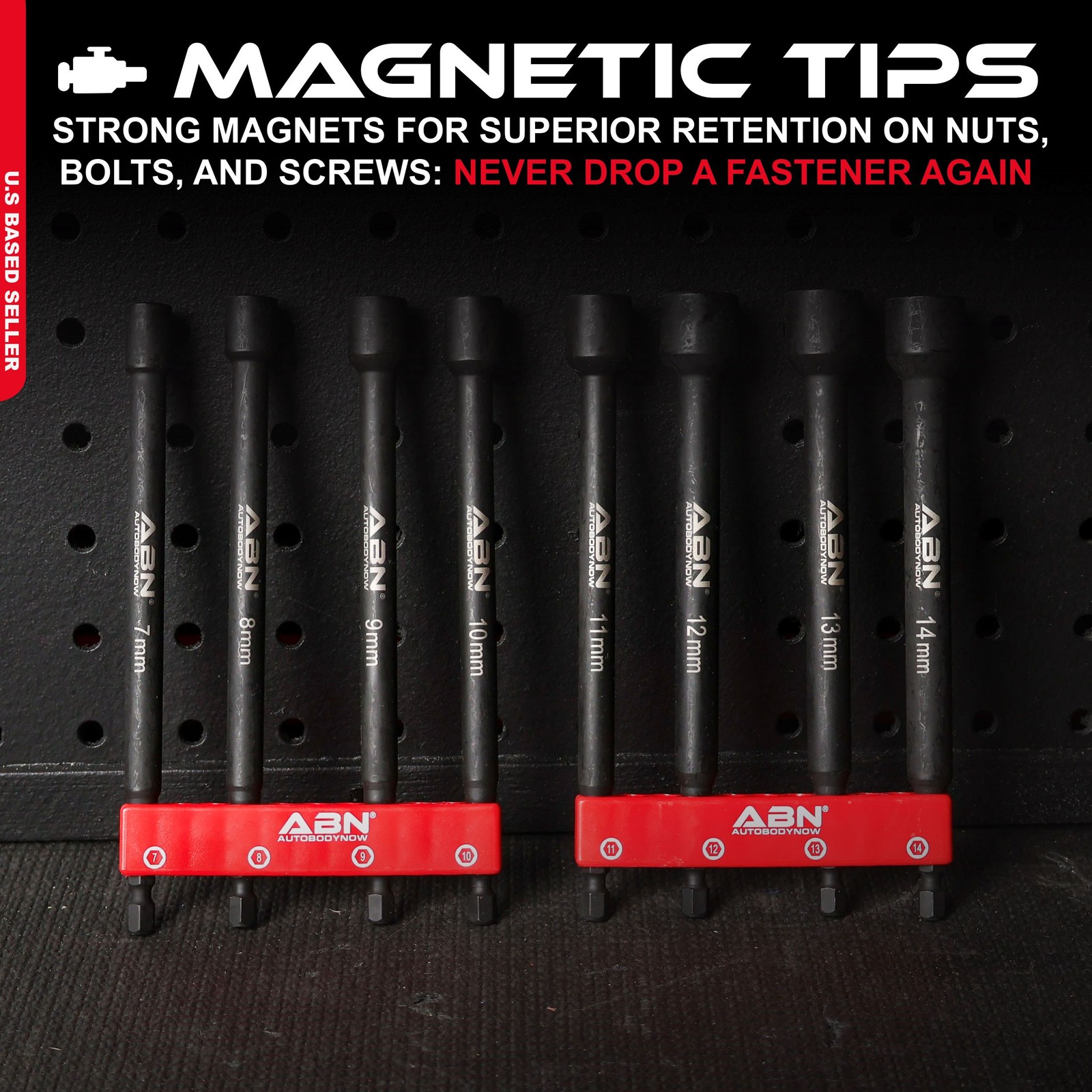 ABN Impact Nut Driver Bits Extended Magnetic Sockets, 1/4 IN Shank