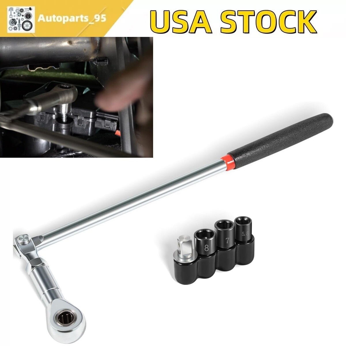 TOOLS 64180 ACTUATOR MOTOR RATCHET WRENCH SET WITH 5.5MM 7MM 8MM SOCKET