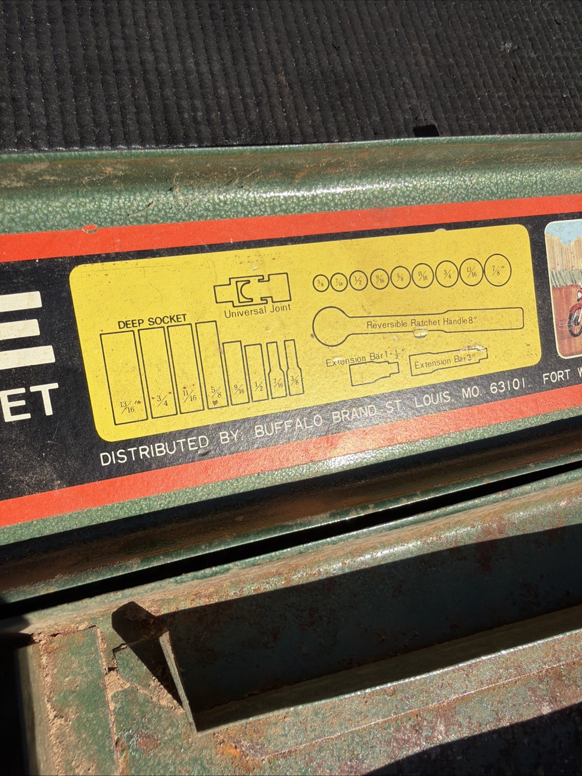 Buffalo Tools USA Case Only For Socket Set 4521 22pc SAE 16” Long Japan Made