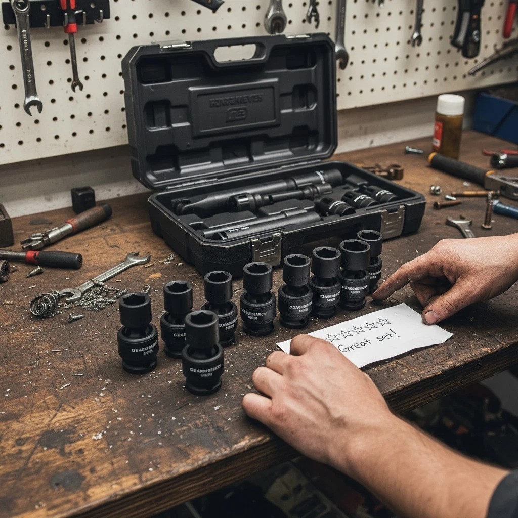 Professional 1/2-Inch 6 Point Metric Impact Socket Set – 15 Piece Chrome Moly