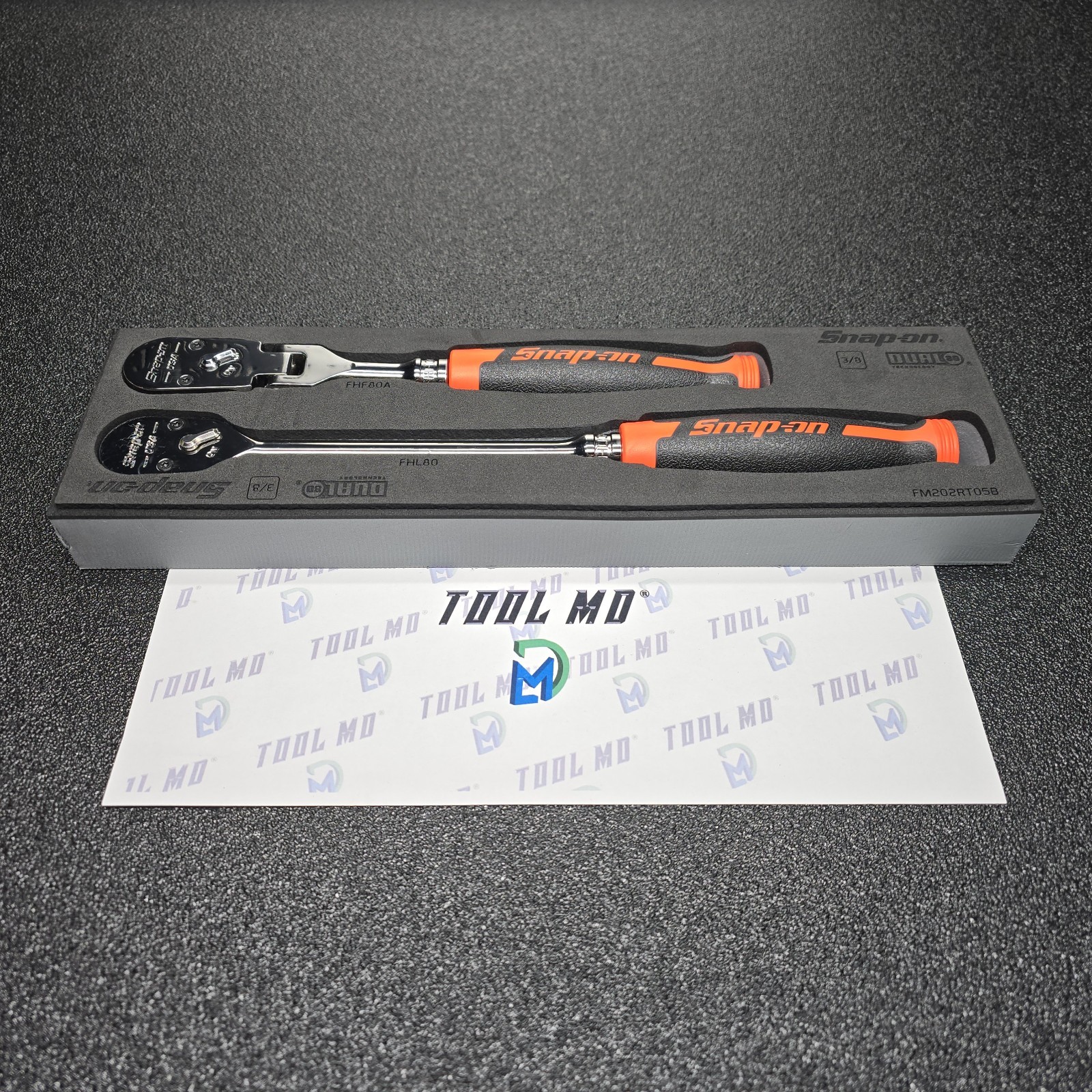 Snap-on Tools USA ELECTRIC ORANGE 2pc 3/8″ Drive 100 Tooth Cynergy Ratchet Set