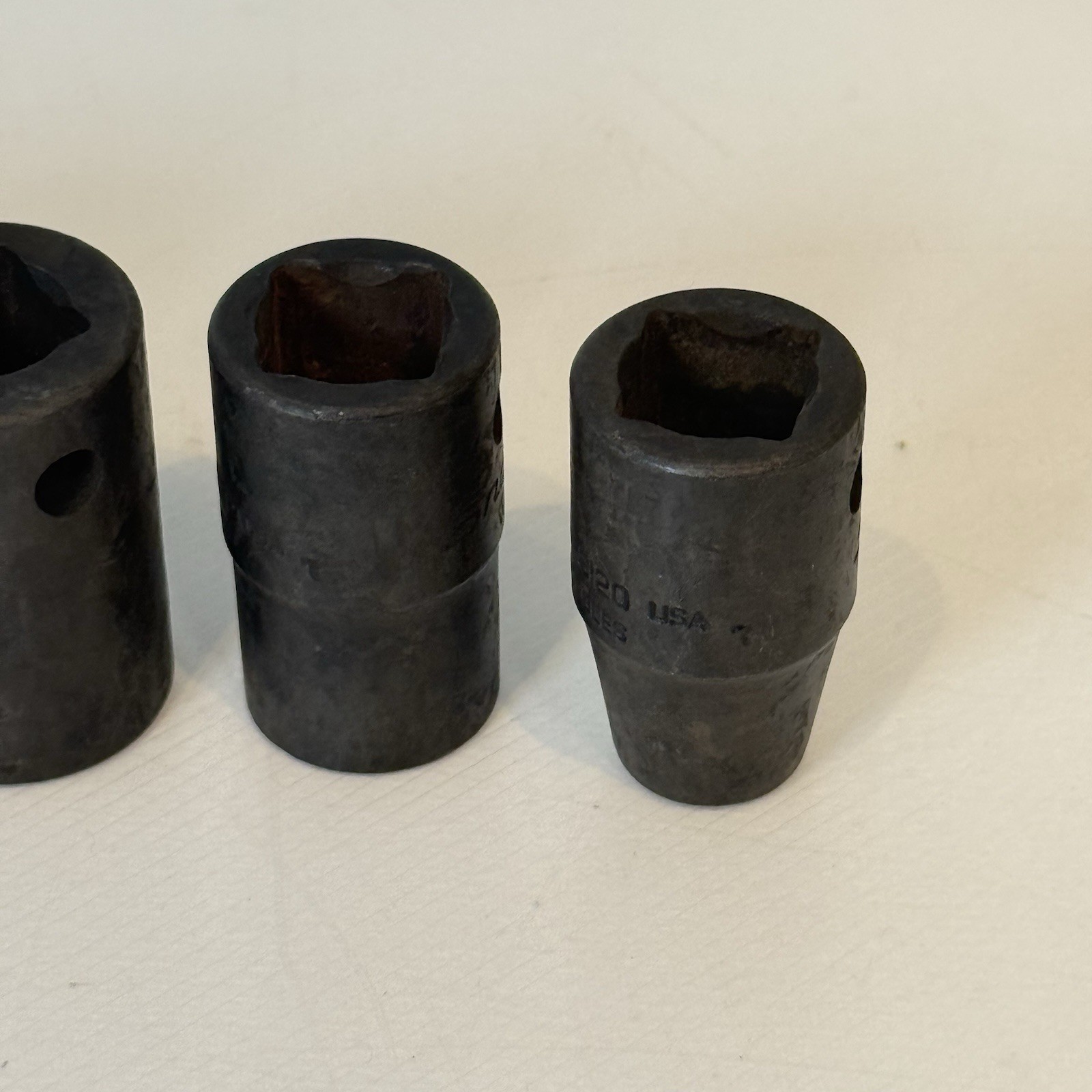 Snap On 1/2″ Drive 7/8″ 13/16″ 11/16″ 7/16” 3/8” Shallow Impact Sockets Lot of 5