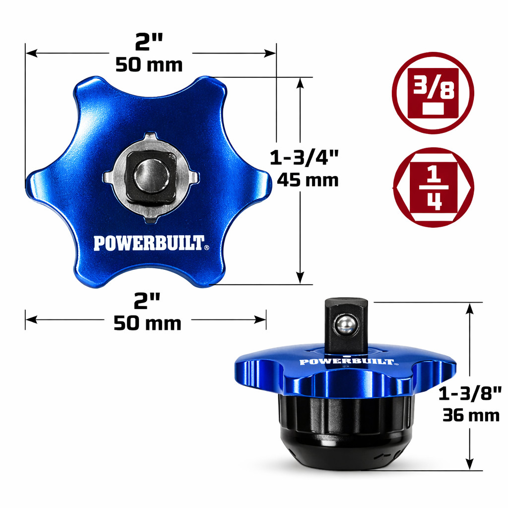 Powerbuilt 3/8 Inch Drive 36 Tooth 2-in-1 Thumb Ratchet – 941264