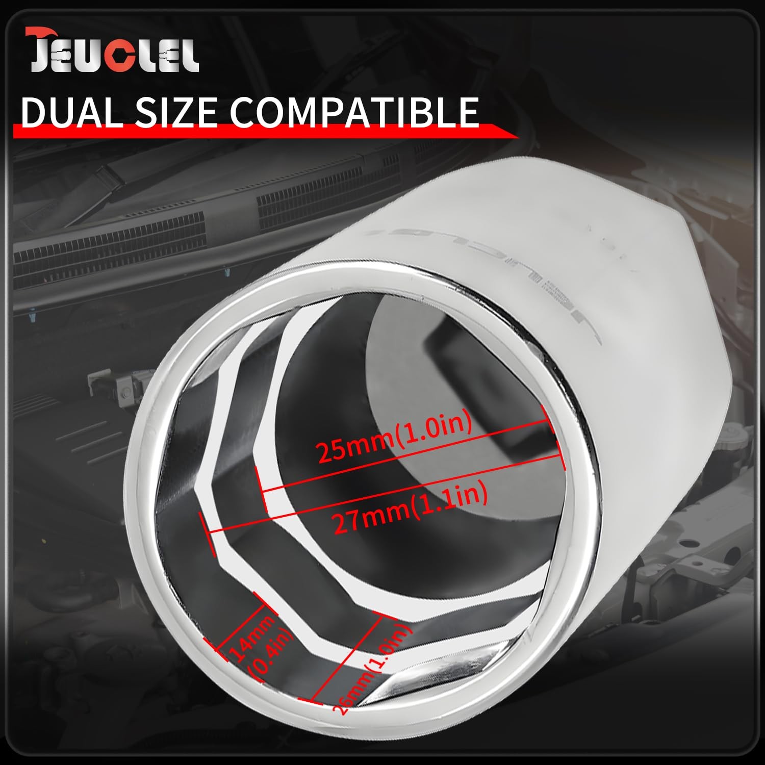 JEUCLEL Oil Pressure Sensor Socket, Special Size 11/16 Inch 27mm Min 28.3mmM…
