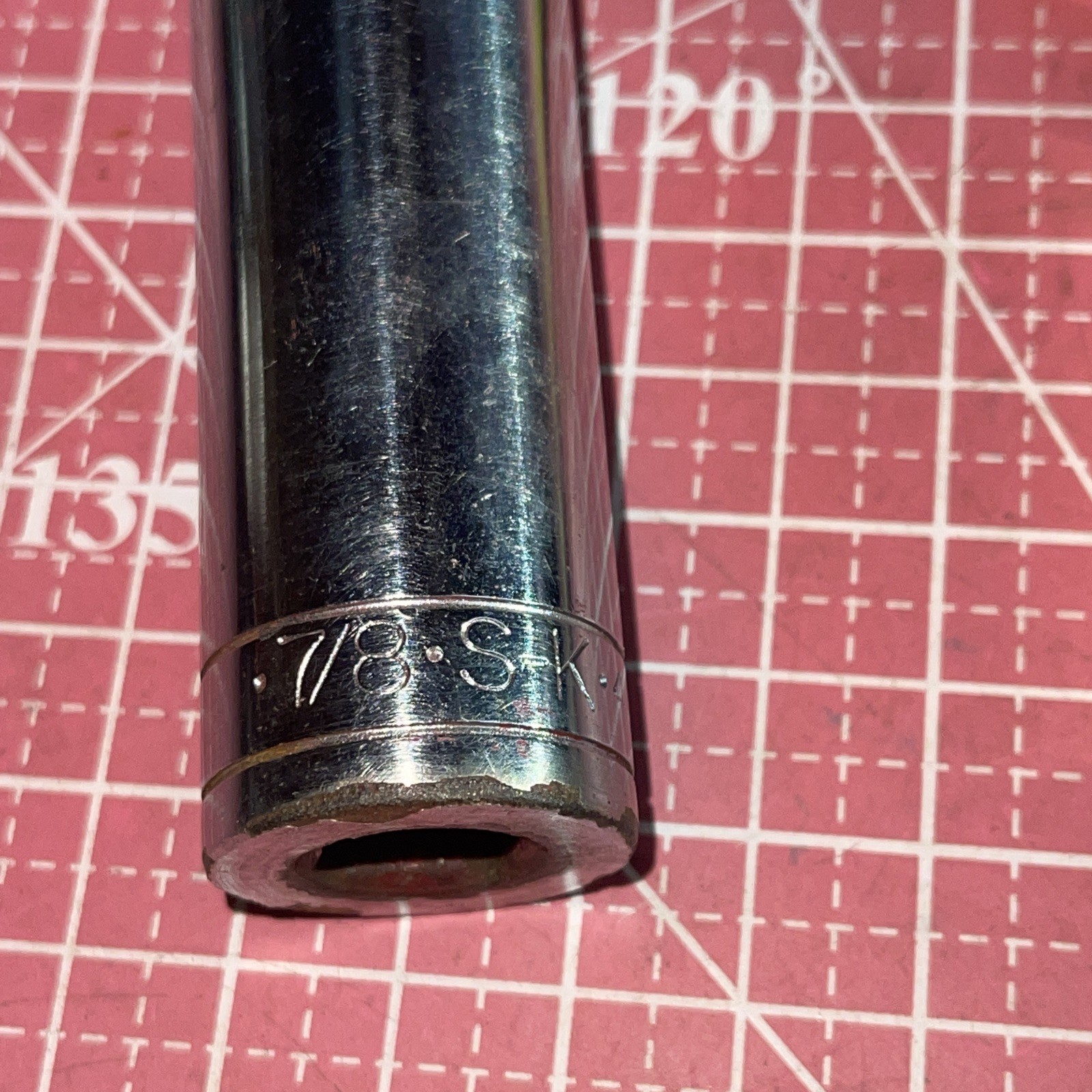 S-K USA 40828 7/8 In SAE 1/2” Drive Deep 12 Point Socket Vintage SK 1/2 7/8”