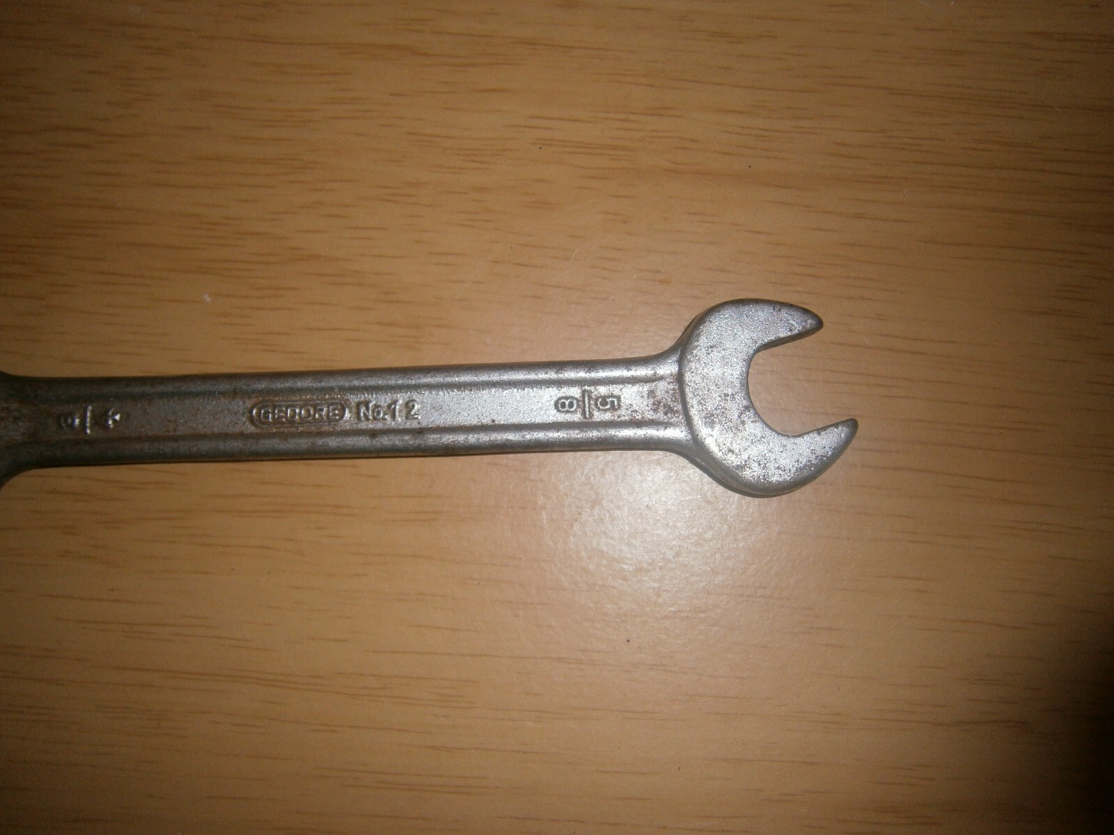 Vintage silver tone spanner. 3/4 & 5/8 ends.(E6c)